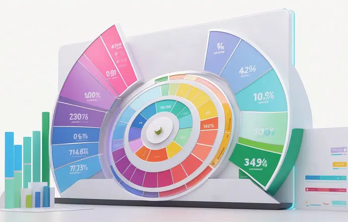 Round Infographic in Colorful Style 3D Design Model Illustration image